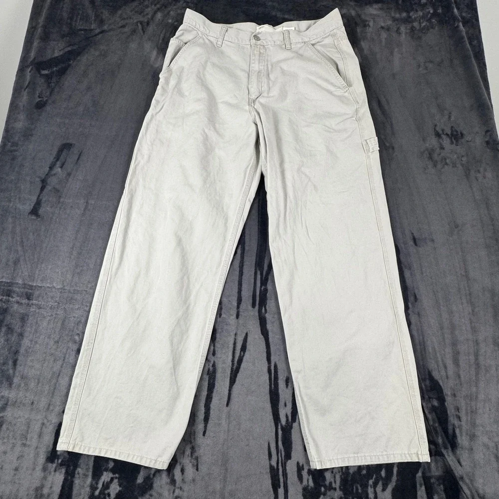 Levis Carpenter Pants Mens 34x32 Tan Utility Workwear Cotton Twill 3090